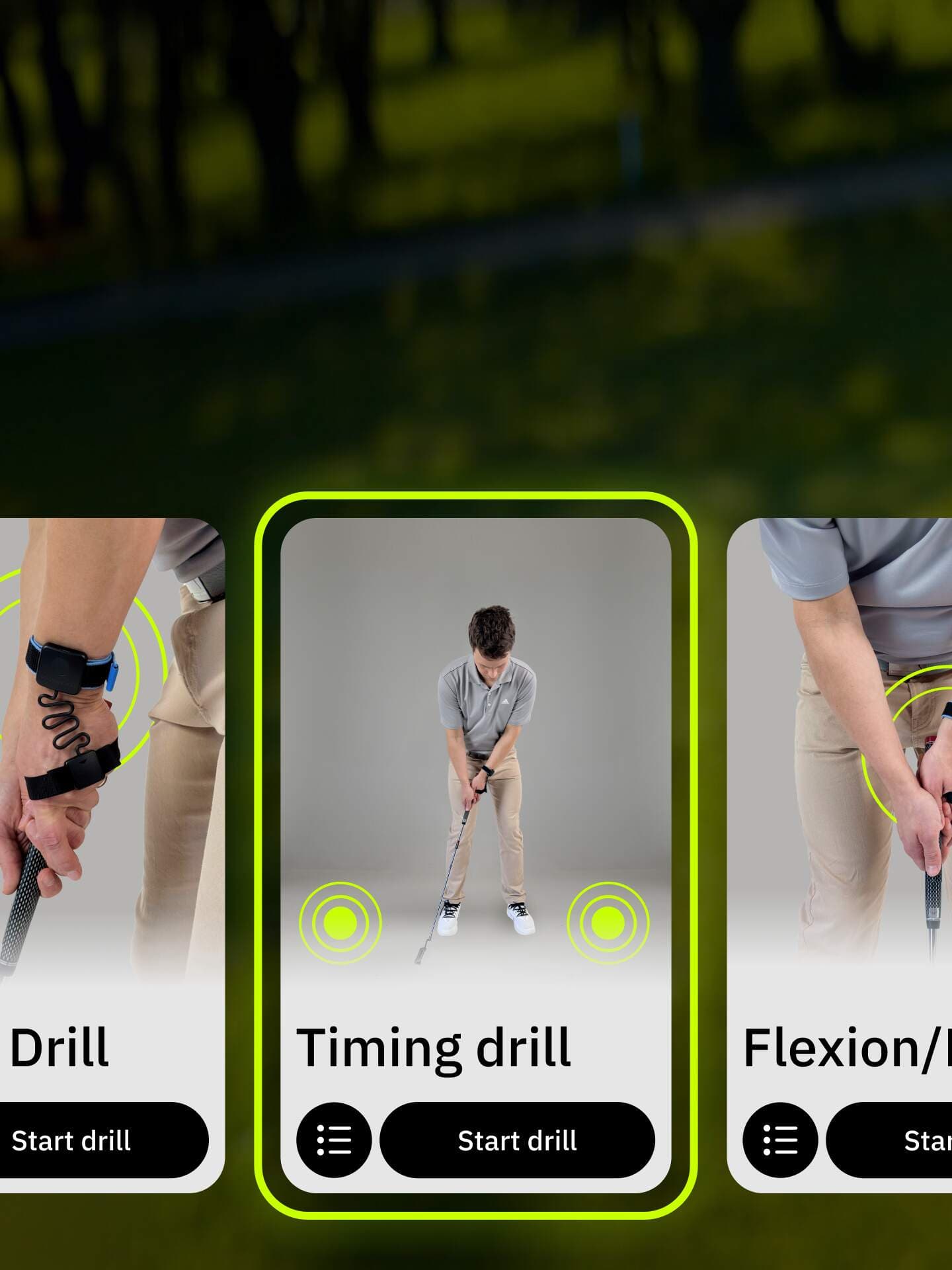 The app automatically selects a drill from the library to help you with your swing fault.