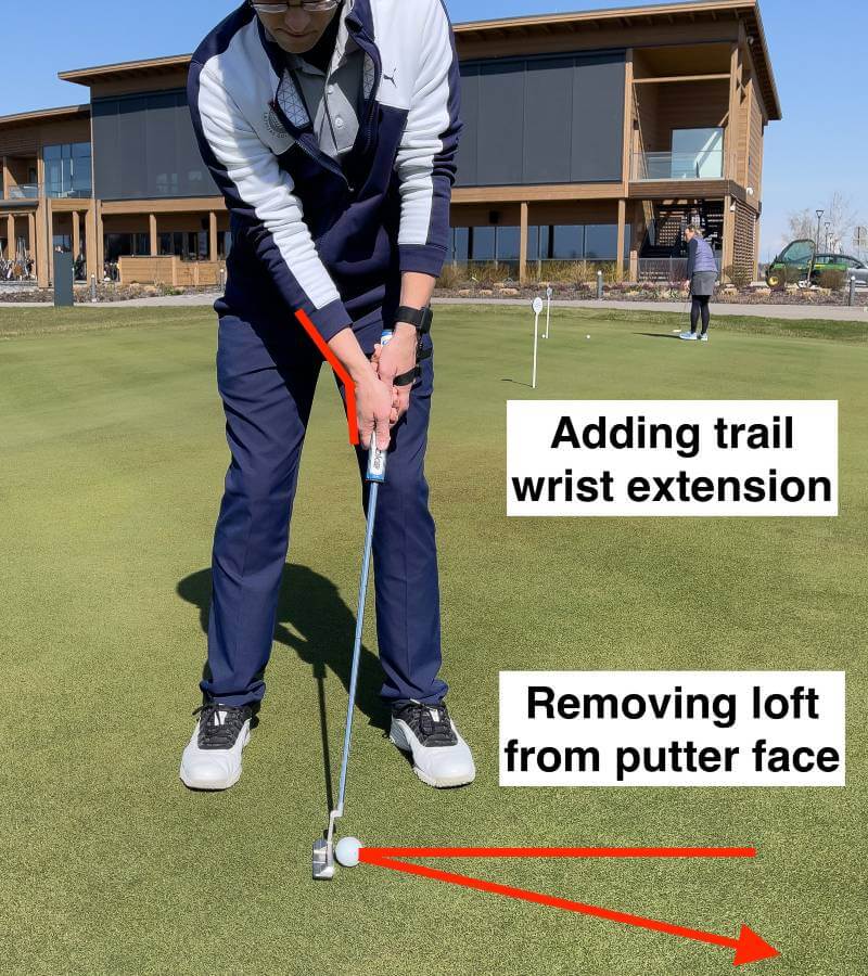 adding trail wrist extension in putting