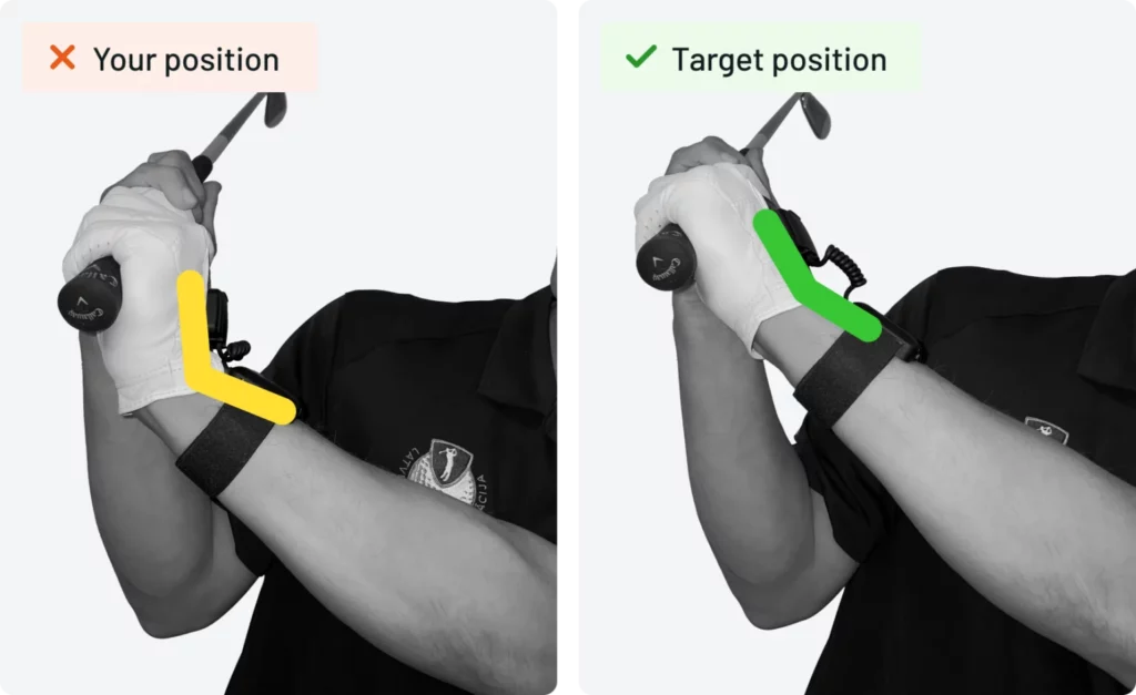 correct wrist position at the top of backswing