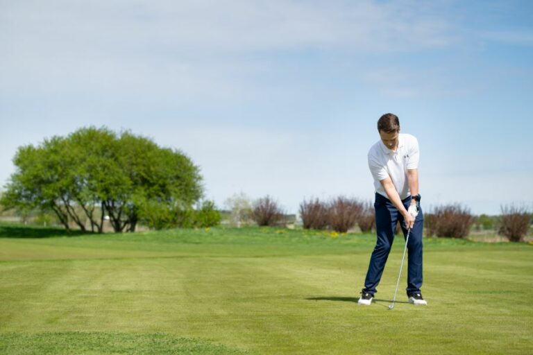 golfer training impact position