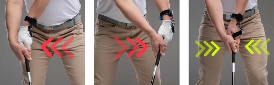 grip and hand position at impact