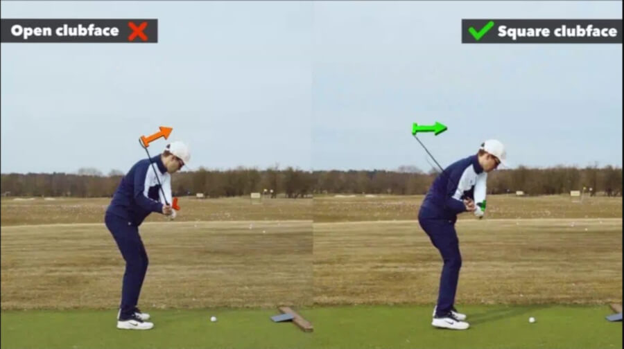open vs closed clubface at the backswing