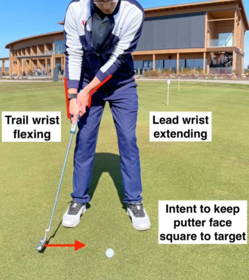 golf putting fault straight back