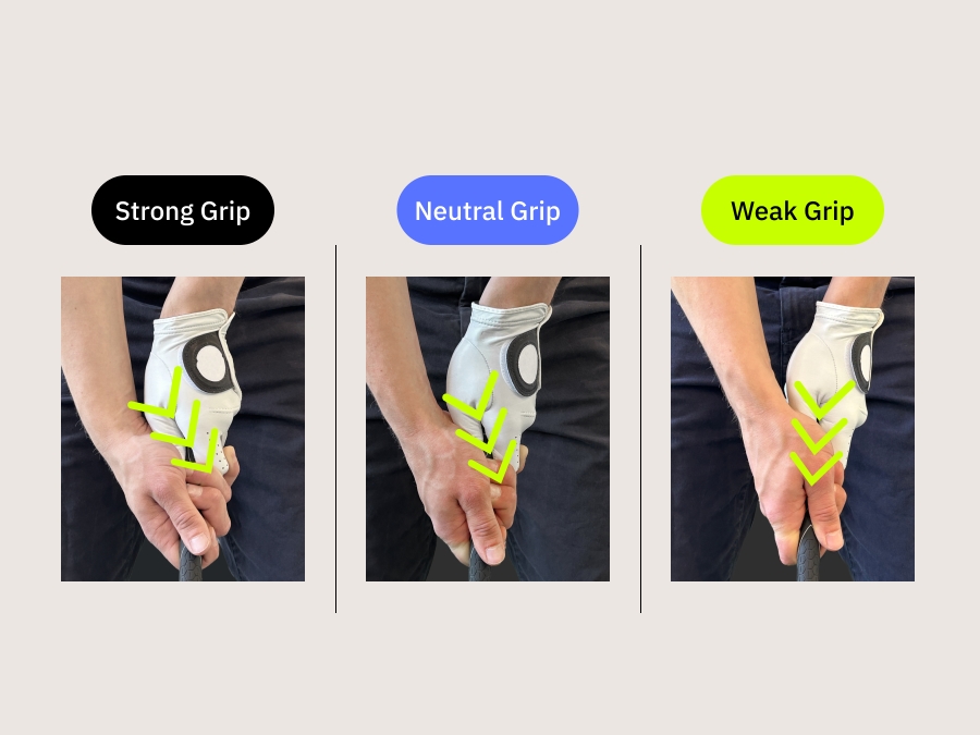 strong grip vs neutral grip vs weak grip in golf explained