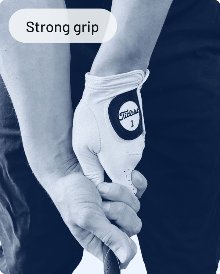 strong grip in golf