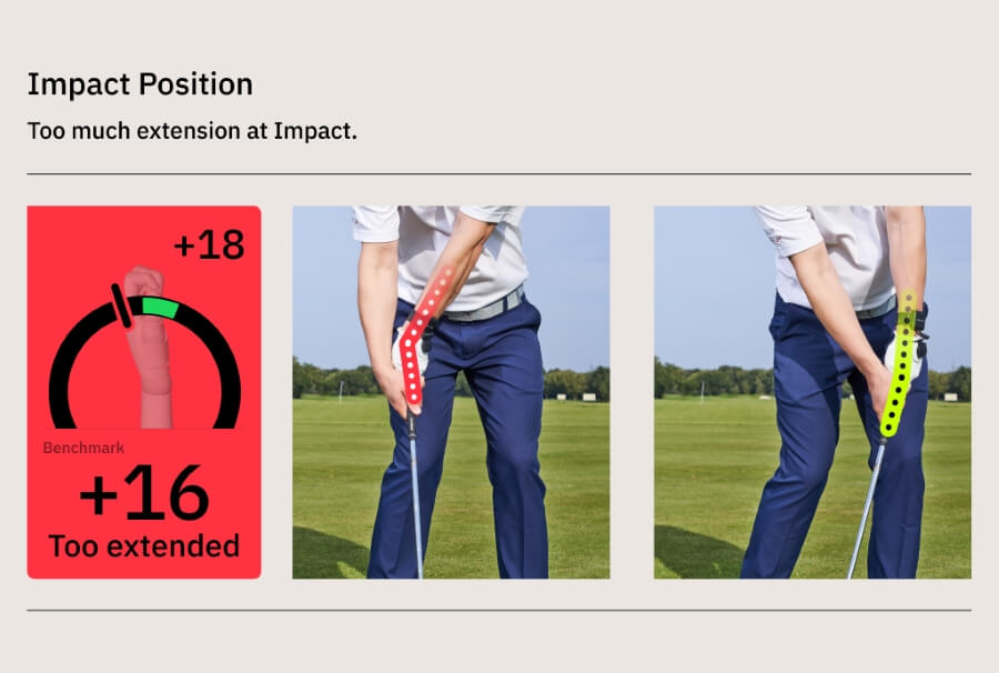 too much extension at impact position using HackMotion app