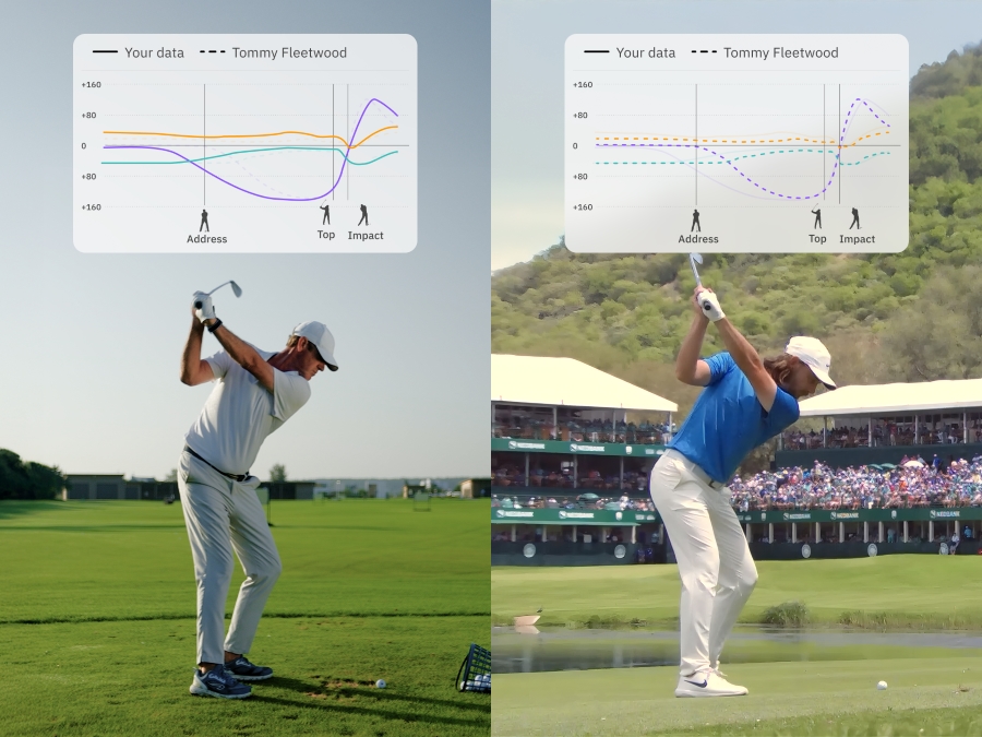 tour player comparison in hackmotion app