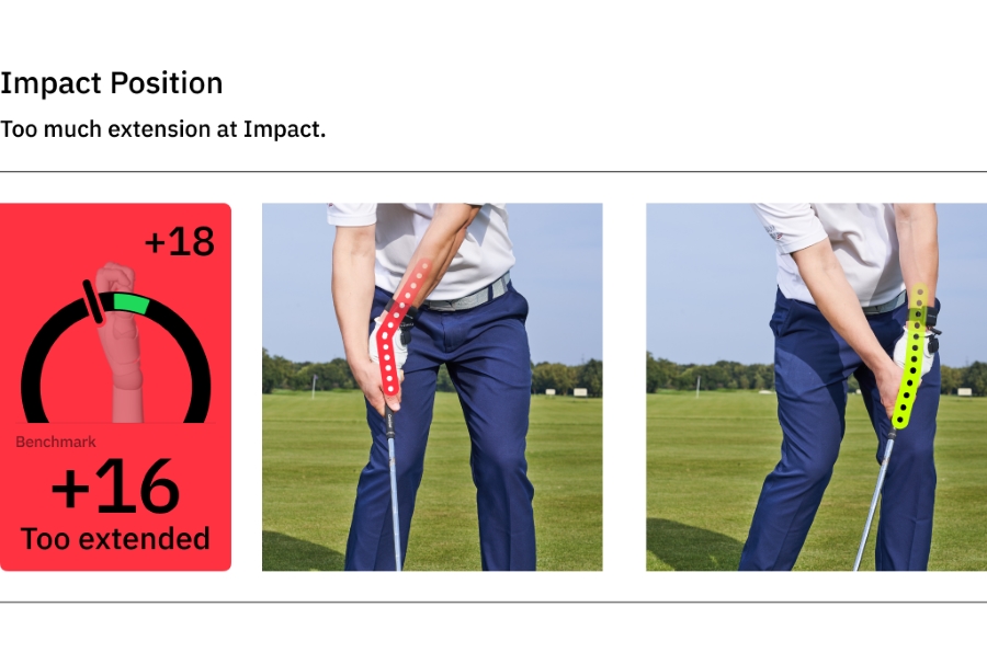 wrist position at impact - flexed and extended lead wrist